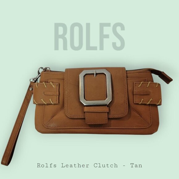 Rolfs Tan Leather Wristlet - Classic Elegance - Picture 1 of 6